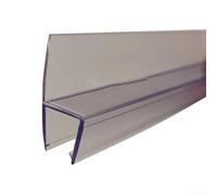 Lot de 2 bandes d'étanchéité transparentes de 50 cm pour portes de 6/8/10/12/15 mm - Ruban d'étanchéité en caoutchouc flexible pour salle de bain (6 mm)