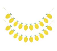 Lot de 2 bannières citron, bannière de baies, guirlande à paillettes, fournitures sur le thème des fruits pour bébé fille pour anniversaire, fête prénatale, décoration de fête jaune
