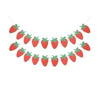 Lot de 2 Bannières de Fraises à Paillettes, Guirlande pour Anniversaire et Fête Prénatale de Bébé Fille