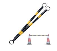 « Lot de 2 Barres Coniques rétractables et réglables de 47 à 79 Pouces - Contrôle de la Circulation Extensible pour Les parkings, Gestion des foules Portable, barrière de sécurité Jaune et n