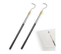 Lot de 2 Barres télescopiques avec Crochets, en Acier Inoxydable, pour Voile d'ombrage avec poignée ATTACHE MURALE POUR VOILE D'OM