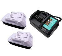 Lot de 2 Batterie 18V 2.0Ah BL1813G + Chargeur de Remplacement 2.0A pour Makita DC18WA Chargeur, 14,4-18 V pour Makita G-Serie HP457D TD127D UR180D CL183D DF457D BL1820G BL1815G