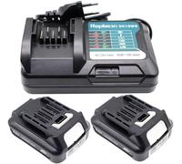 Lot de 2 batteries 12V 2000mAh + chargeur pour outils Makita 10,8V/12V