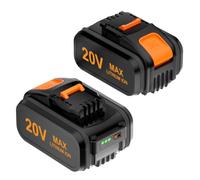 Lot de 2 batteries 20 V 5000 mAh compatibles avec les outils sans fil Worx 20 V - Batterie de rechange pour WA3551.1 WA3553 WA3641 - Convient pour tondeuse à gazon, tronçonneuse et perceuse de la