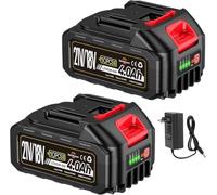 Lot de 2 batteries 21 V 4,0 Ah pour taille-haie, tondeuse à gazon, souffleur, débroussailleuse, aspirateur, nettoyeur haute pression, coupe-bordure, batterie de rechange pour Makita 18 V