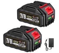 Lot de 2 batteries 21 V 4,0 Ah pour taille-haie, tondeuse à gazon, souffleur, débroussailleuse, débroussailleuse, nettoyeur haute pression, coupe-bordure, batterie de rechange pour Makita 18 V