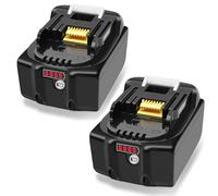 Lot de 2 batteries BL1860B 18 V 6,0 Ah 6000 mAh BL1850B compatibles avec Makita 18 V 6 Ah pour Makita DDF482Z DDF484Z DDF485Z DDF487Z DDF489Z Tronçonneuse sans fil DUC353 DUC254Z