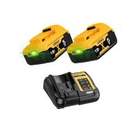 Lot de 2 batteries de rechange 5000 mAh pour batterie Dewalt 18 V + 4 A DCB115, remplacement pour chargeur Dewalt XR DCB182 DCB184 DCB200 DCB184 DCB101 DCB107 DCB112 DCB105 DCB203 DCB115 avec