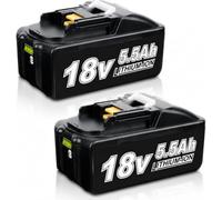 Lot de 2 batteries de rechange BL1850B 5,5 Ah pour batterie Makita BL1860B BL1840B BL1830B BL1820B compatible avec les outils et chargeurs sans fil Makita 18 V