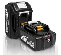 Lot de 2 batteries de rechange Li-ion 18 V 5500 mAh pour batterie Makita | Compatible avec BL1860B BL1860 BL1850B BL1850 BL1840B BL1840 BL1830B BL1815 BL1835 BL1845 194205-3 LXT-400 avec indicateur de