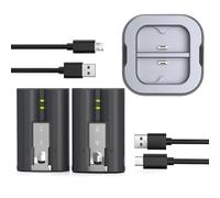 Lot de 2 batteries de rechange V4 pour Ring Doorbell 7200 mAh avec station de charge pour Ring Video Doorbell 2/3/3 Plus/4, Spotlight Cam, Stick Up Cam et Peephole Cam Indoor