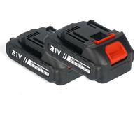 Lot de 2 batteries lithium-ion - 18650 Li-Ion - 21 V - 1500 mAh - Batterie avec protection 3MOS - Rechargeable - Pour outils électriques