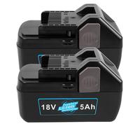 Lot de 2 batteries lithium-ion 18V 5.0Ah, compatible avec les modèles Hitachi BSL1815/1830