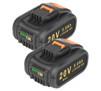 Lot de 2 batteries lithium-ion 20 V, 5,0 Ah, pour appareils Worx WA3553