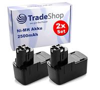 Lot de 2 batteries Ni-MH haute performance pour visseuse sans fil Bosch GSB 14.4 VE, GSB 14.4 VE-2, PSR 14.4 VES, PSR 14.4 VES-2, B2610-26156801/14,4 V 2500 mAh