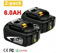 Lot de 2 Batteries pour Makita BL1860 BL1850B BL1850 BL1845 LXT 18V 6.0Ah Li-Ion BL1840 BL1830