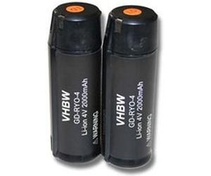 Lot de 2 batteries vhbw 2000mAh pour outils Ryobi RP4900, TEK 4, TEK4, Ryobi AP4001, Ryobi CSD42l, Taille-haie Ryobi RGS410. Remplace: Ryobi AP4001. G