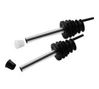Fackelmann - Lot de 2 distributeurs de liqueur - capuchon acier inox et silicone - argent/blanc/noir