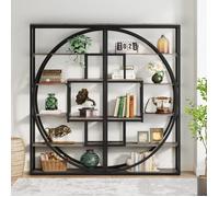 Lot de 2 Bibliothèque TRIBESIGNS - Style Moderne - Étagère à 5 niveaux Meuble de Rangement 80 x 30 x 180 cm - Gris
