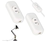 Lot De 2 Blanc Interrupteur Torpedo,Interrupteur Bipolaire,250 V Interrupteur,Remplacement Du Commutateur En Ligne,Interrupteur Lampe De Chevet,Pour Petit Appareil, Lampe De Bureau, Lampe De Chevet