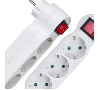 Lot de 2 blocks multiprise, Maclean Energy MCE216, 3 prises avec interrupteur, 16A, avec protection enfant, blanc, version
