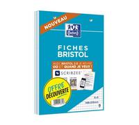 Lot de 2 blocs de 30 fiches bristol 148X210 perforées Q5X5 blanc