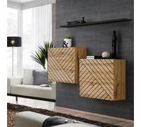 Paris prix lot de 2 blocs et étagère murale - Naturel