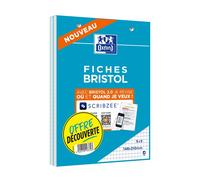 Oxford Blocs Bristol 148 x 210 mm – 30 fiches perforées Q5/5 + Tag – Lot de 2