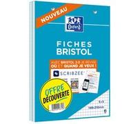 Lot de 2 blocs fiches bristol A5 perforées Oxford 148 x 210 mm Multicolore G