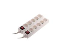 - Lot de 2 blocs multiprise 5 prises 16A 2P+T interrupteur - blanc