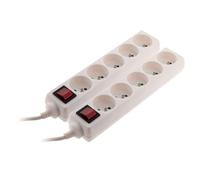 Lot de 2 blocs multiprise 5 prises 16A 2P+T interrupteur - blanc - Zenitech