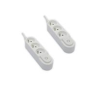 Chacon - Lot de 2 blocs multiprises 3x16A - 3500W - câble H05VV-F 3x1,5mm² - 3m - Blanc Blanc