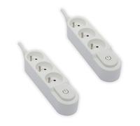 Chacon - Lot de 2 blocs multiprises 3x16A - 3500W - câble H05VV-F 3x1,5mm² - 3m - Blanc Blanc