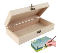 Lot de 2 Boîte en Bois avec Couvercle et Fermeture en Métal 20 x 10 x 5 cm | Coffret de Rangement en Bois pour Bijoux Bibelots Souvenirs et Artisanat