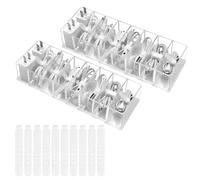 Lot de 2 Boite Rangement Cable et Chargeur avec 8 Compartiments-10 Attaches, Organisateur Câble Transparente, Cable Storage Box, Organiseur de Câbles, pour Bureau, Chargeurs et Accessoires