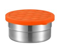 Lot de 2 boîtes à goûter en acier inoxydable à ouverture facile, anti-fuite, récipients alimentaires avec couvercles en silicone, sans BPA, passent au lave-vaisselle (rond, 90 ml)