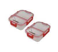 Lot de 2 boîtes à repas en verre - FACKELMANN - Move - Deux compartiments - 1000 ml