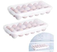 Lot de 2 boîtes à œufs hermétiques transparentes pour réfrigérateur, pour ranger 18 œufs x 2 (36 œufs)