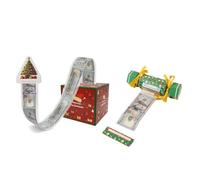 Lot de 2 boîtes cadeaux de Noël pop-up pour cadeaux d'argent | Boîte surprise carrée et en forme de bonbons, boîte cadeau surprise pour Noël, emballage d'argent de Noël