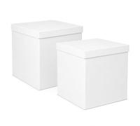 Lot de 2 boîtes cloche cadeau blanches mat 24 x 24 x 24 cm- Coffret ridgide premium avec couvercle- Boîte cadeau luxe pour vêtements, angement, présentation produits (Blanc)