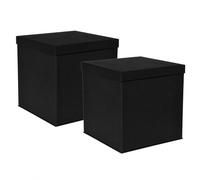 Lot de 2 Boîtes Cloche Cadeau Noires Mat 24 x 24 x 24 cm - Coffret Rigide Premium avec Couvercle - Boîte Cadeau Luxe pour Vêtements, Cadeaux, Rangement, Présentation Produits