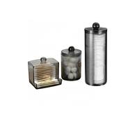 Lot de 2 Boîtes Coton Tige Transparentes en PET