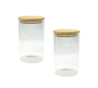 Ensemble de 2 Boîtes de conservation en verre 1,15L avec couvercle en Bambou Fackelmann Eco Friendly
