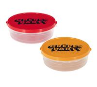 Lot de 2 boîtes de conservation collection CRÊPE PARTY rouge et jaune