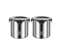 Lot de 2 boîtes de conservation hermétiques en acier inoxydable de 500 ml | Fabriqué en acier inoxydable 304 robuste avec joint en silicone et anse de fermeture pour une fraîcheur durable.