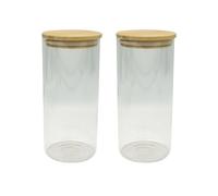 Lot de 2 boîtes de conservation verre 1L avec 2 ustensiles de cuisine Fackelmann Nature Divers