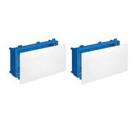 Lot de 2 boîtes de dérivation en plaques de plâtre, 392 x 152 x 70 mm, PT8, IP40 avec couvercle et vis, boîte électrique pour murs et comptoirs, pour joints de bornes et connexions
