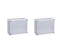 Lot de 2 boîtes de dérivation étanches IP56, 300 x 240 x 120 mm, avec couvercle à vis, parois lisses, 2 boîtes électriques murales pour raccords et connexions, utilisation intérieure et extérieure