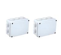 Lot de 2 boîtes de dérivation murales étanches IP55, 300 x 240 x 120 mm, avec sorties passe-câbles et couvercle à pression, 2 kits boîte électrique pour raccords et connexions