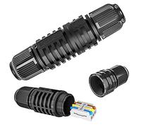 Lot de 2 boîtes de jonction étanches à 3 broches - Manchon de connexion pour câble de terre de 0,6 à 2 mm de diamètre - 32 A - Diamètre du câble : 4 à 9 mm - 2 voies - Installation rapide sans outils